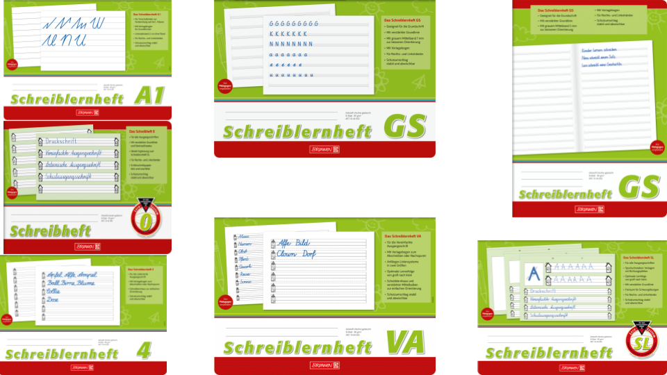 Schreiblernhefte | A4 | hoch & quer